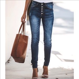 High Rise Waist Skinny Denim Jeans New